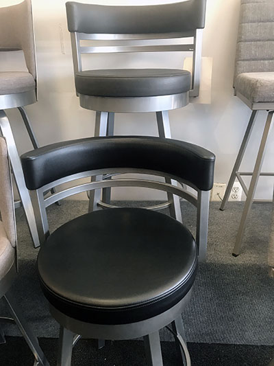 silver and black barstools