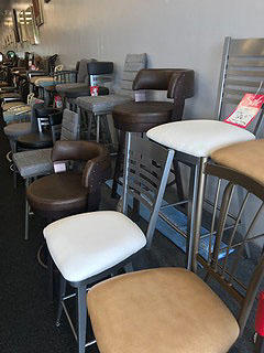 right side view of barstools