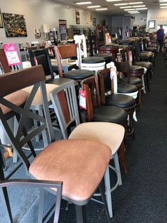 left side view  of barstools