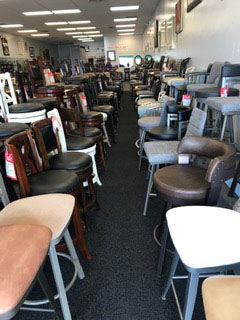 row of barstools